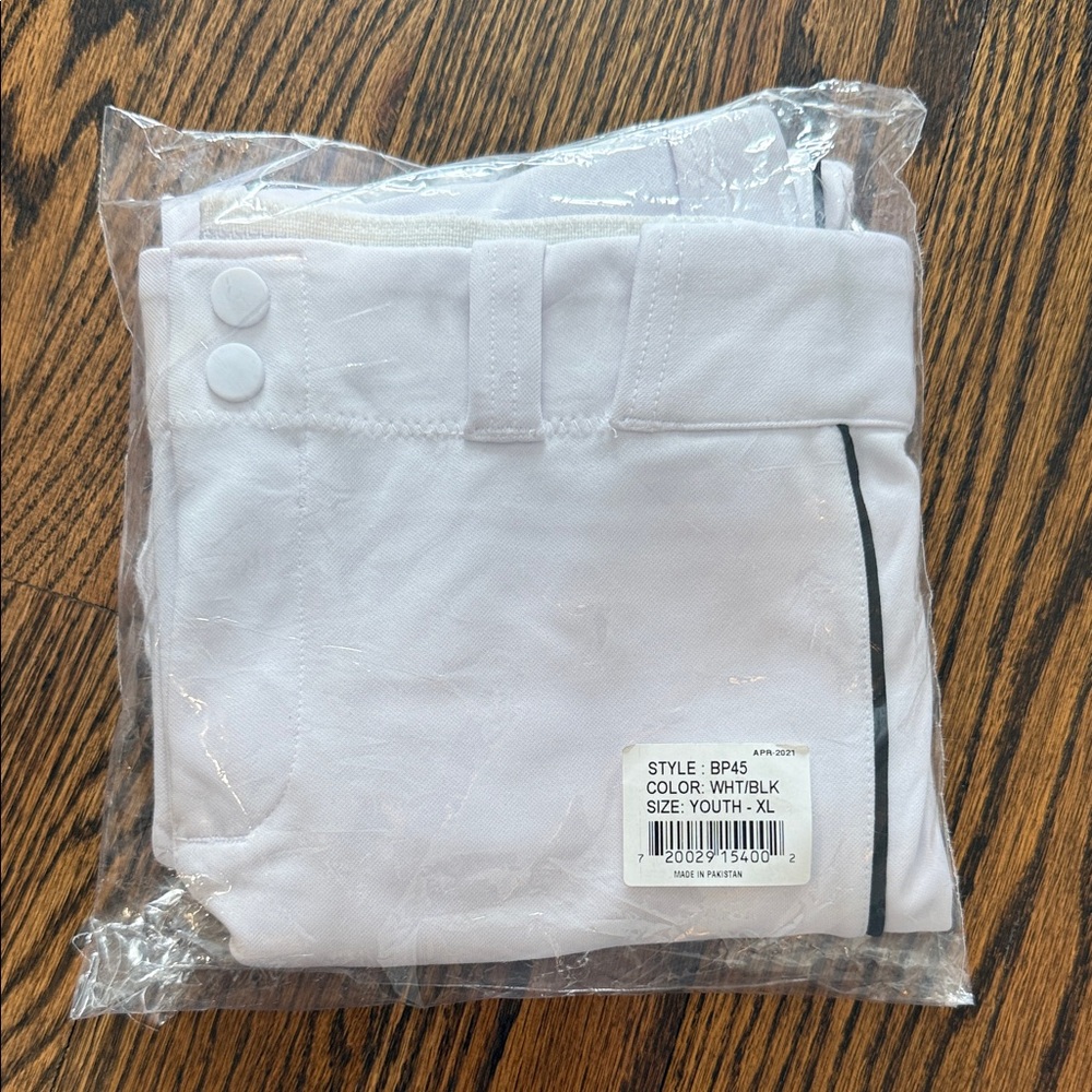Youth White Joggers with Black Trim